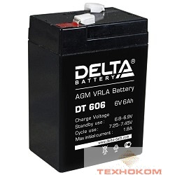 Delta DT 606 (6 А\ч, 6В) свинцово- кислотный аккумулятор
