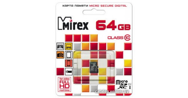 13612-MC10SD64 Флеш карта microSD 64GB Mirex microSDXC Class 10 UHS-I