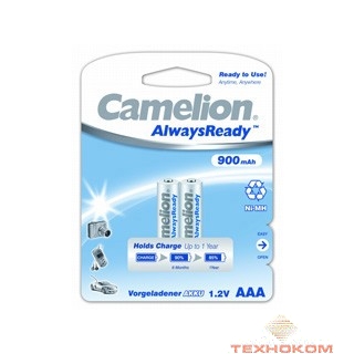 Camelion   AAA- 900mAh Ni-Mh  Always Ready  BL-2 (NH-AAA900ARBP2, аккумулятор, 1.2В)