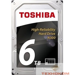 6TB Toshiba N300 (HDWN160UZSVA) {SATA 6.0Gb/s, 7200 rpm, 128Mb buffer, 3.5" для NAS}