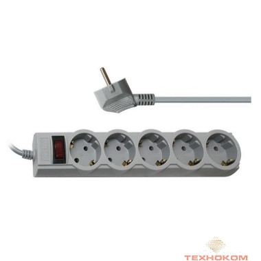 Perfeo Сетевой фильтр "ELEMENT", PF_5183 (1,0м, 5 розеток, серый (PF-SP-01030-G))