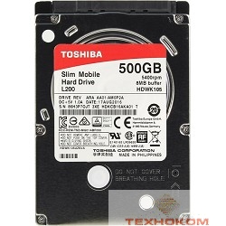 500Gb Toshiba (HDWK105UZSVA) L200 Slim {SATA 3, 5400 rpm, 8Mb, 2.5", 7.5 mm}