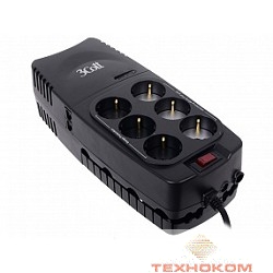 3Cott Стабилизатор напряжения 1200VA-AVR 3*AVR + 3*Surge Protector, RJ-11/RJ-45 {0282276}