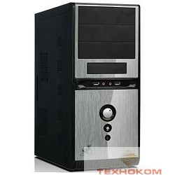 MidiTower QoRi-3336 A11 (черно-серый)  (450W) USB/Audio/SATA ATX (front panel metall)