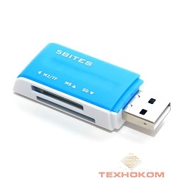 5bites RE2-102BL (RE-102BL) Устройство ч/з карт памяти  USB2.0 / ALL-IN-ONE / USB PLUG / BLUE