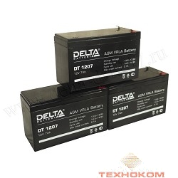 Delta DT 1207 (7 А\ч, 12В) свинцово- кислотный аккумулятор