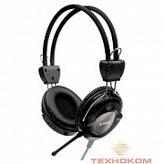 A4Tech HS-19-1, Grey/черный {Гарнитура стерео, мониторного типа, динамик 40мм 20-20000Гц 32 Ом 102дБ, микрофон фикс 50дБ, амбешуры съемные, кабель 2m 3.5 jack 3pin}