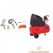 FUBAG HOUSE MASTER KIT Компрессор+набор из 5 предметов [8213800KOA610 (8213800KOA541)] {Реси- вер, л 24 Произ- водит., л/мин 180 Давле- ние, бар 8 Мощность, кВт1.1 Напря- жение, В 220 Вес, кг 19}